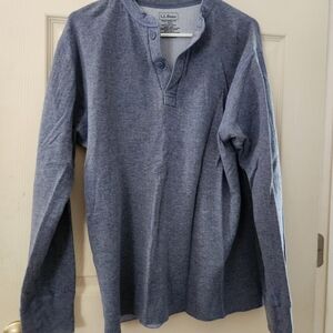 L.L. Bean Men's Blue Henley Shirt